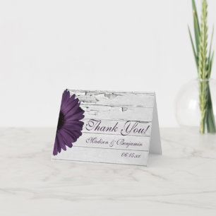 Cartes de remerciement de mariage rustiques Fleur