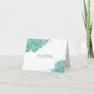 Cartes de remerciement de mariage succulentes 396