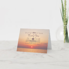 Cartes de remerciement de mariage sur la plage
