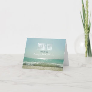 Cartes de remerciement de mariage sur la plage