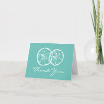 Cartes de remerciement de mariage sur la plage ave