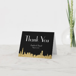 Cartes de remerciement de mariage sur la silhouett
