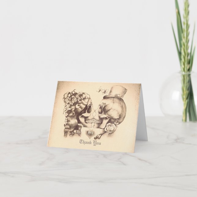 Cartes de remerciement de mariage vieux couple de  (Devant)