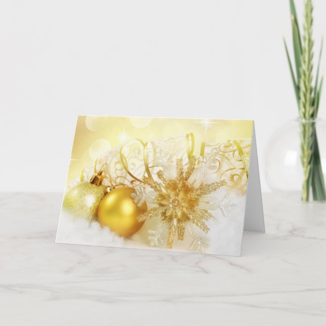 CARTES DE REMERCIEMENT DE NOËL DE DESIGNER D'OR (Devant)