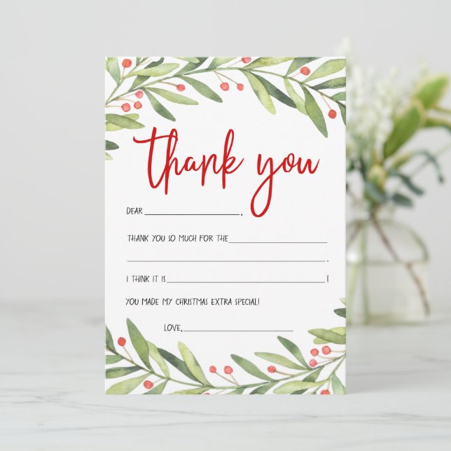 Cartes de remerciement de Noël pour enfants (Debout devant)