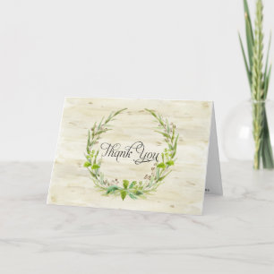 Cartes de Remerciement Écorce de Bouleau Bois Feui