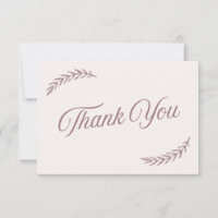 Cartes de remerciement élégantes et boho rose pour