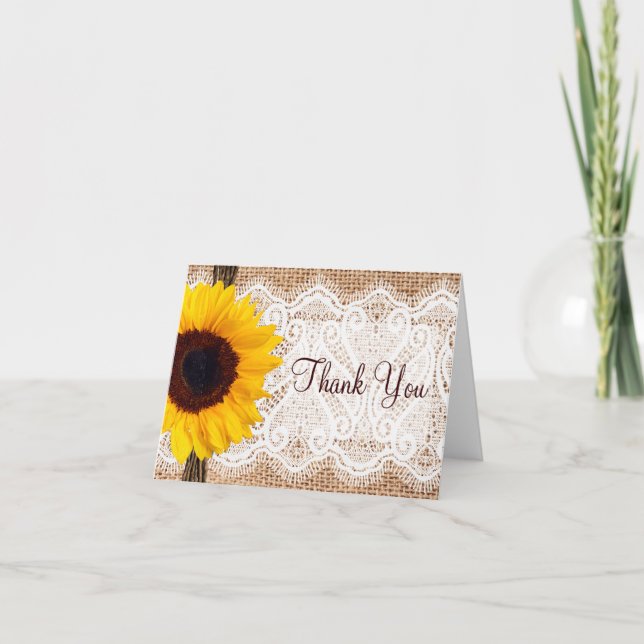 Cartes de remerciement Fleur de tournesol en dente (Devant)