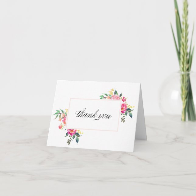 Cartes de remerciement florales bohèmes (Devant)