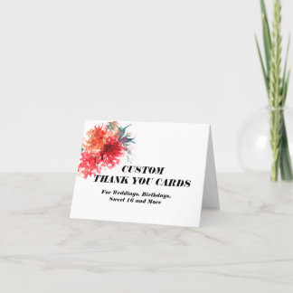 Cartes de remerciement florales personnalisées - B
