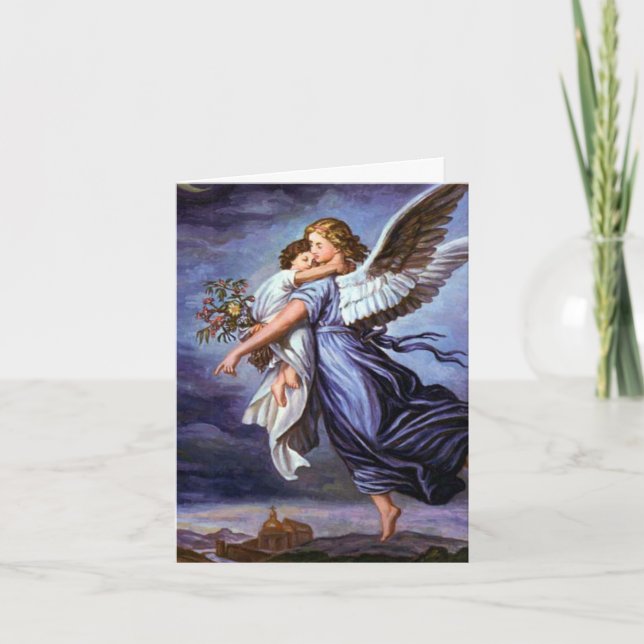 Cartes de remerciement funéraire | Ange du Seigneu (Devant)