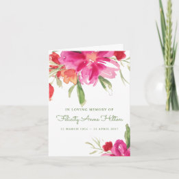 Cartes de remerciement funéraire | Aquarelle Flora