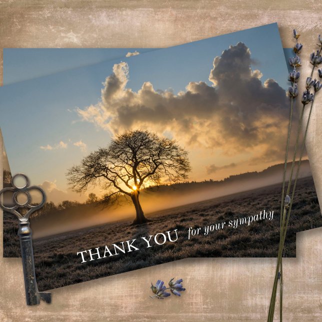 Cartes de remerciement funéraire | Arbre unique (Sympathy Photo Celebration of Life, In Loving Memory, Forever in our Hearts Funeral thank you cards)