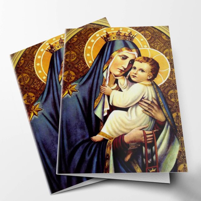 Cartes de remerciement funéraire | Carmel 01 (Our Lady of Mount Carmel Catholic Religious Bereavement Condolence Funeral Sympathy Thank You Cards)