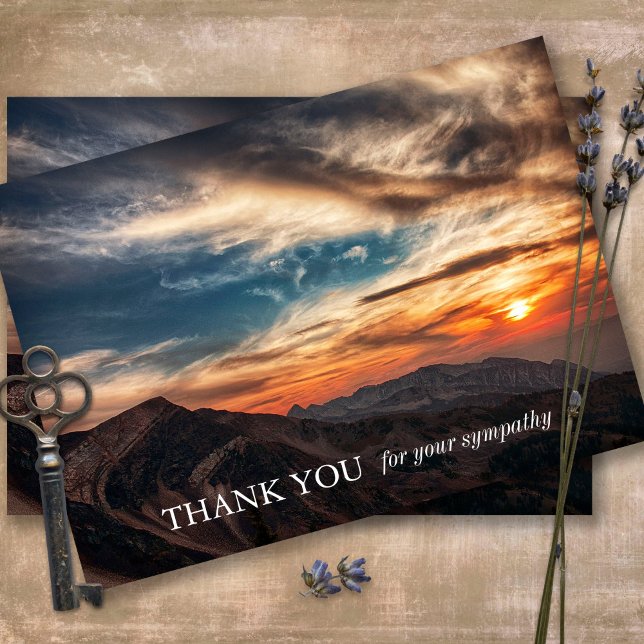 Cartes de remerciement funéraire | Coucher de sole (Sympathy Photo Celebration of Life, In Loving Memory, Forever in our Hearts Funeral thank you cards)