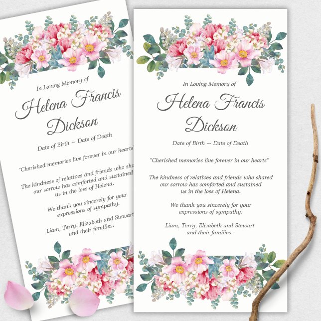 Cartes de remerciement funéraire | Jardin parfumé  (funeral thank you cards, bereavement, elegant, simple, celebration of life, sympathy card)