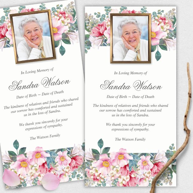 Cartes de remerciement funéraire | Jardin parfumé  (funeral thank you cards, bereavement, elegant, simple, celebration of life, sympathy card)