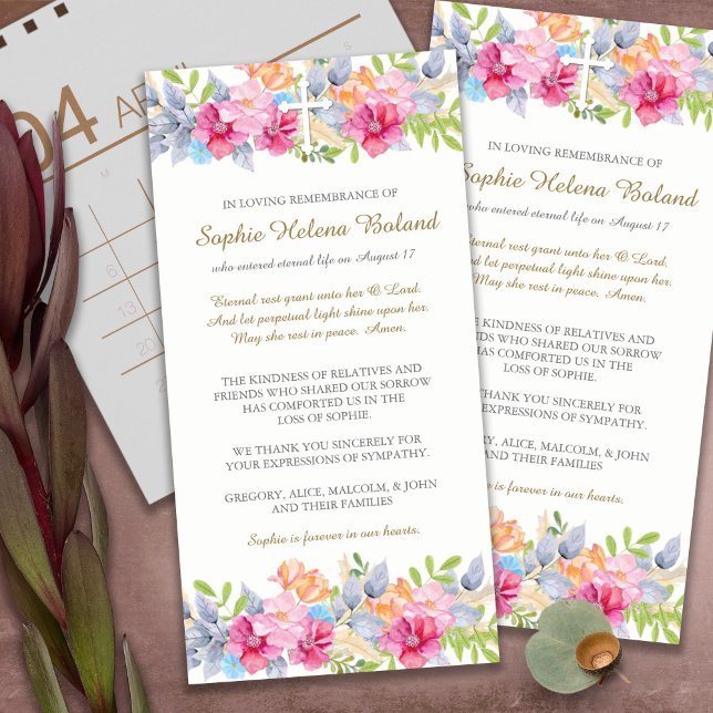 Cartes de remerciement funéraire | Jardin rustique (funeral thank you cards, bereavement, elegant, simple, celebration of life, sympathy card)