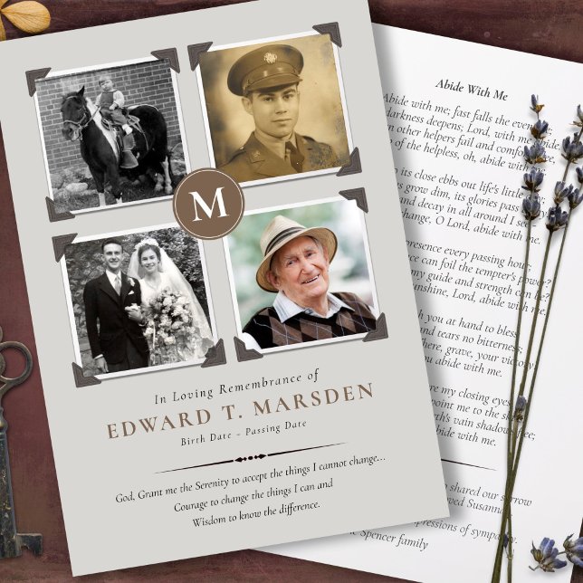 Cartes de remerciement funéraire | Photos encadrée (Forever in our hearts, Celebration of life, In loving memory, photo collage funeral thank you cards)