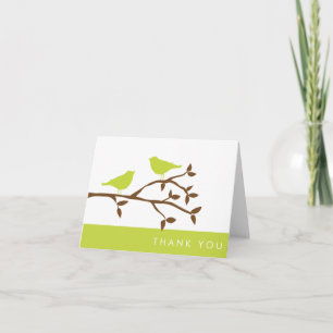 Cartes de remerciement Green Love Birds