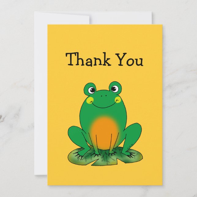 Cartes de remerciement grenouille mignonne (Devant)