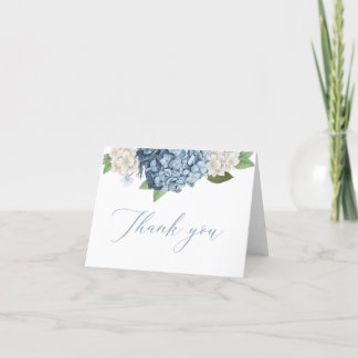 Cartes de remerciement Hortensia Bleu