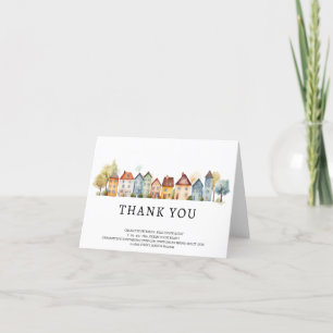 Cartes de Remerciement Immobilier Maisons Aquarell