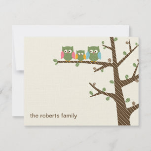 Cartes de remerciement Invitation Chouettes Mouche