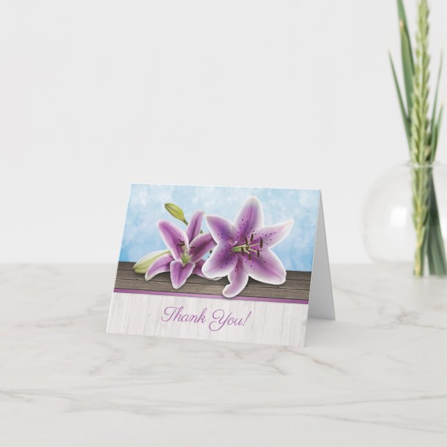 Cartes de remerciement jolie lilias pourpre (Devant)