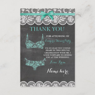 Cartes de remerciement Lingerie Shower Mariage Par