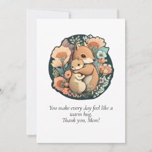 Cartes de remerciement Maman écureuil mignonne et 