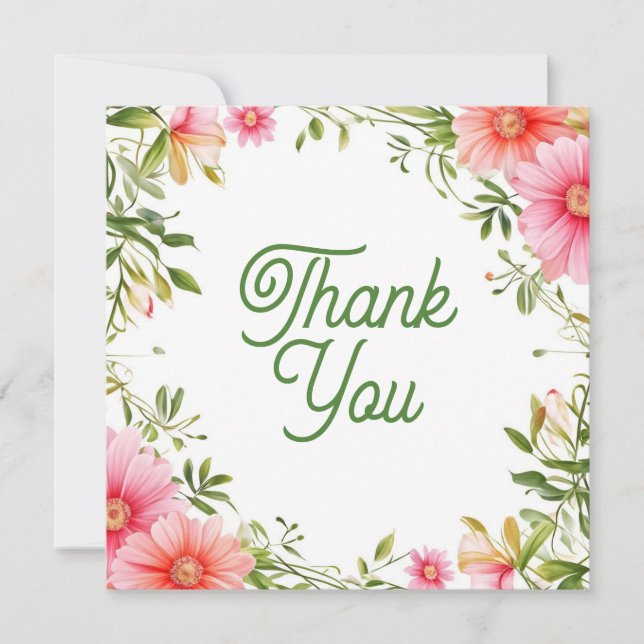 Cartes de remerciement mariage ou douche (Devant)