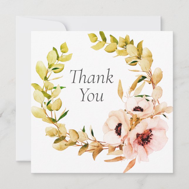 Cartes de remerciement mariage ou douche (Devant)