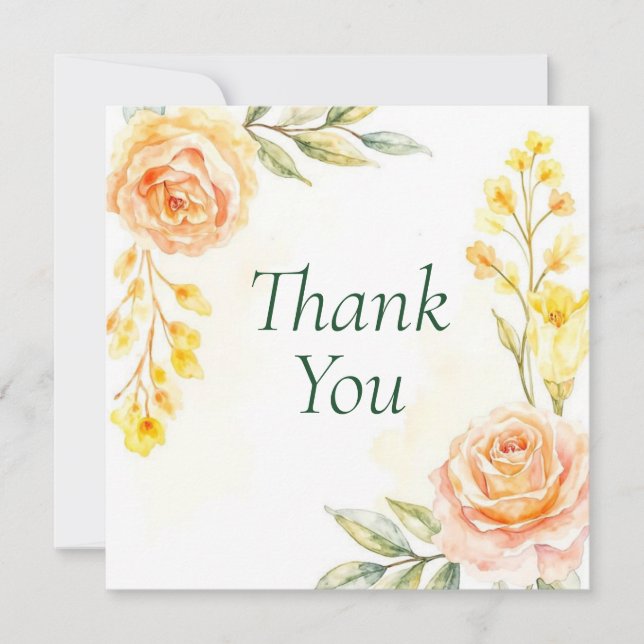Cartes de remerciement mariage ou douche (Devant)