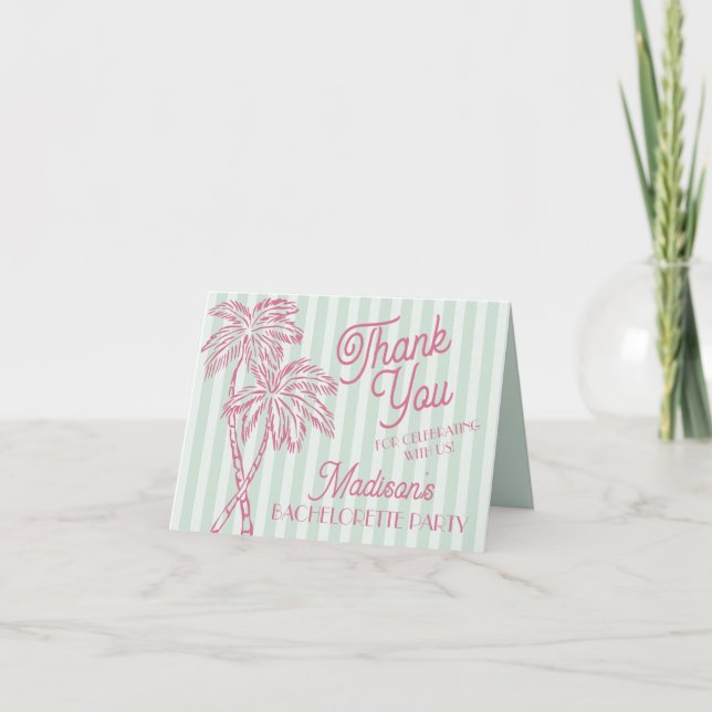 Cartes de remerciement Mint Palm Springs Pastel Be (Devant)