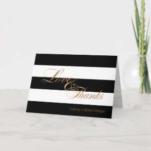 Cartes de remerciement noir+blanc+rayures PixDezin