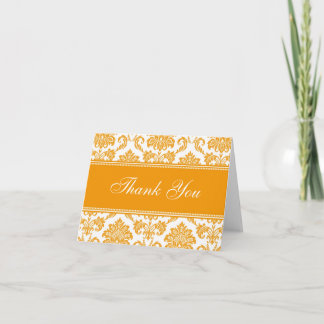 Cartes de remerciement Orange Damask