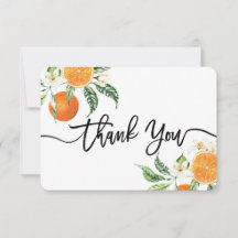 Cartes de remerciement Oranges mignonnes