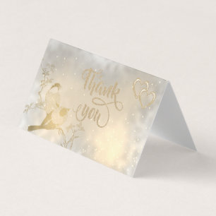 Cartes de remerciement pailletées Elegant Chic Cœu