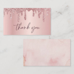 Cartes de remerciement Paillettes Rose Gold