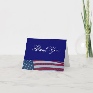 Cartes de remerciement patriotiques avec drapeau a