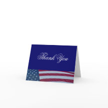 Cartes de remerciement patriotiques Drapeau Améric