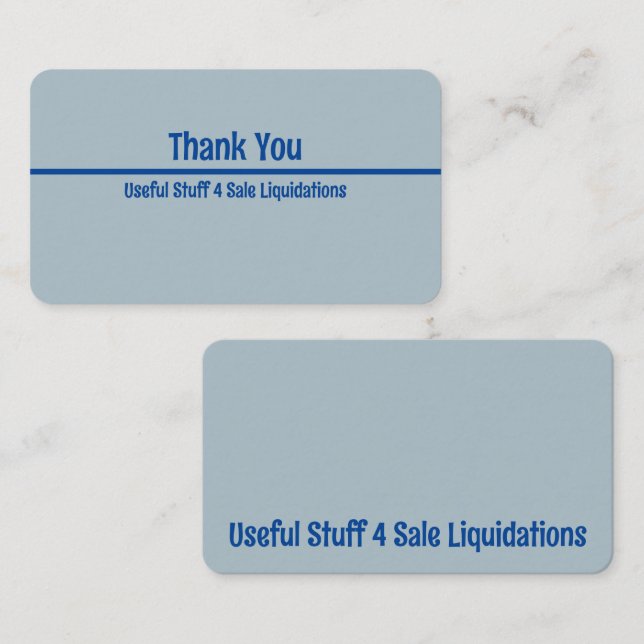 Cartes de remerciement personnalisables Bleu Simpl (Devant / Derrière)