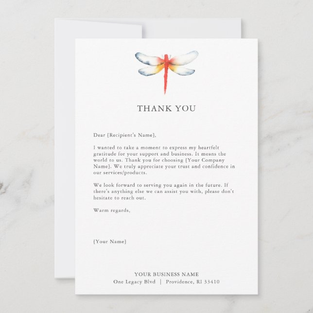 Cartes de remerciement personnalisées pour les ent (Devant)