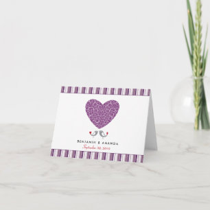 Cartes de remerciement personnalisées rayées Love