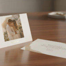 Cartes de remerciement photo or élégantes personna
