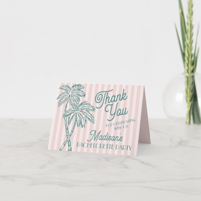 Cartes de remerciement Pink Palm Springs Pastel Be (Devant)
