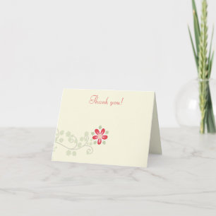 Cartes de remerciement pliées à motif de simple fl