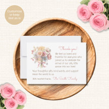 Cartes de remerciement pour baby shower à motif fl