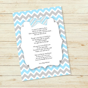 Cartes de remerciement pour baby shower avec poème